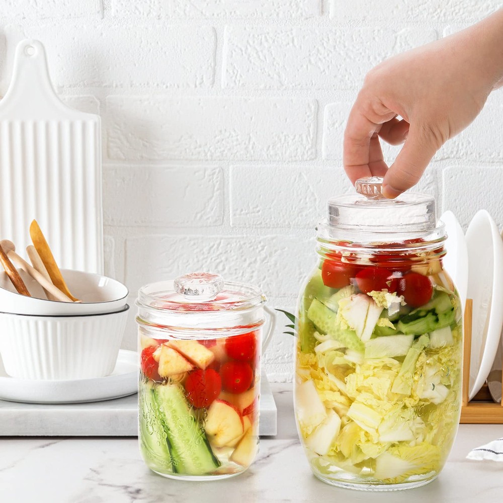 Cedilis 9 Pack Glass Fermentation Weights with Easy Grip 2.75''*0.8'', clear