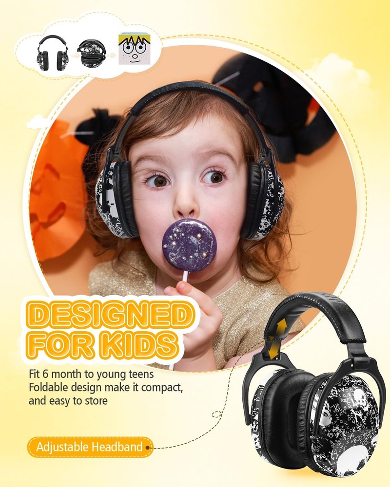 ZOHAN Kids Ear Protection 2 Pack, Hearing Adjustable, 2pack - Nebula+skull