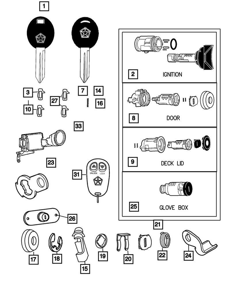 Genuine Mopar Blank Key 05018869AD