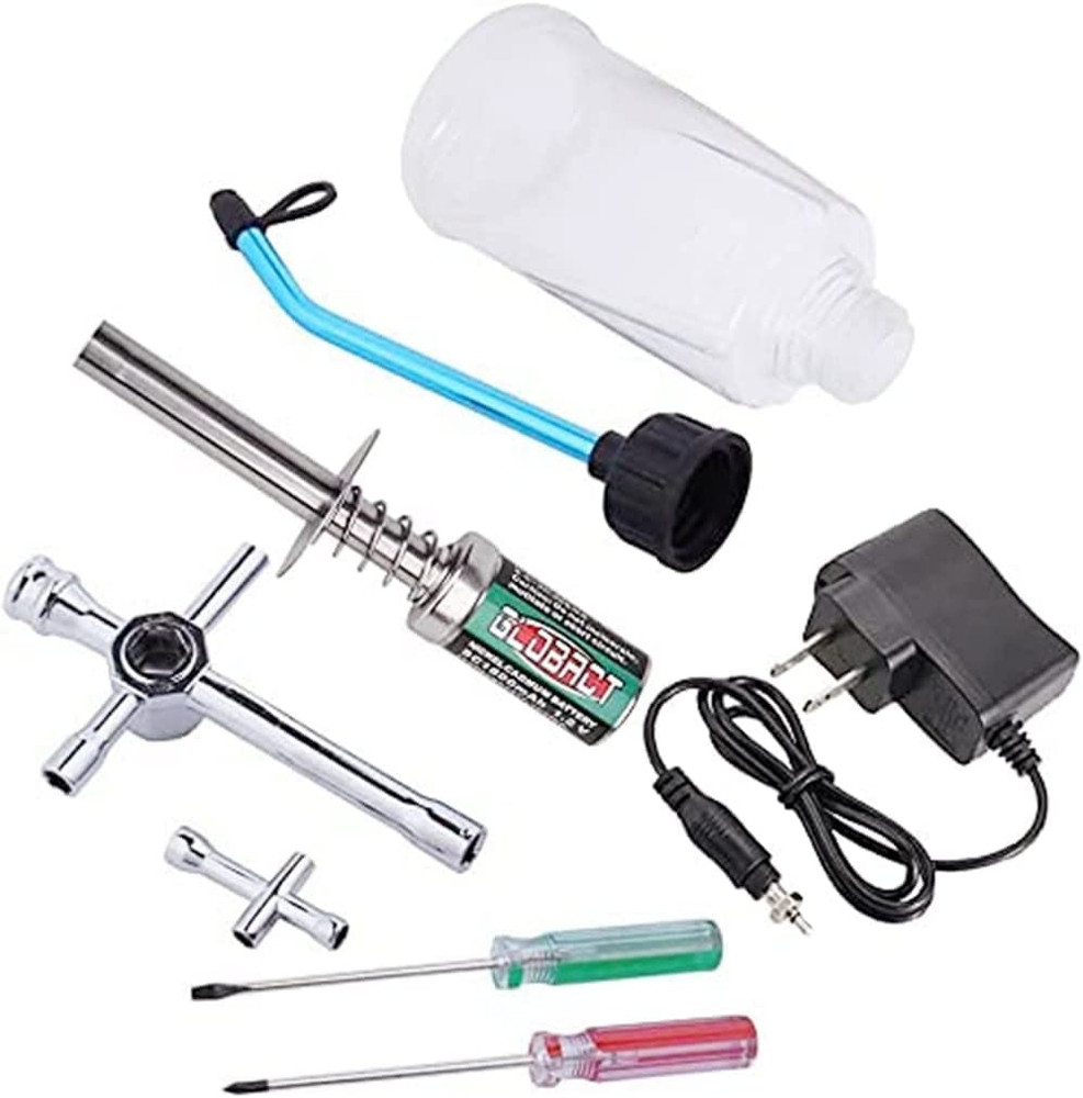 RC Nitro Starter Glow Plug Igniter Charger Tools Fuel Bottle Combo for Redcat HS