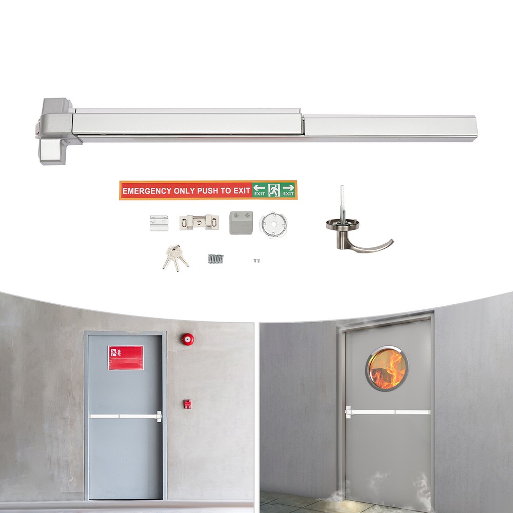 Door Push Bar Door Locks With Exterior Lever Stainless Emergency Exit Handle