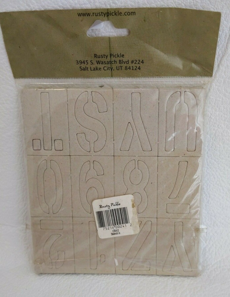 Rusty Pickle Chipboard Scrapbooking Letter Number Stencils