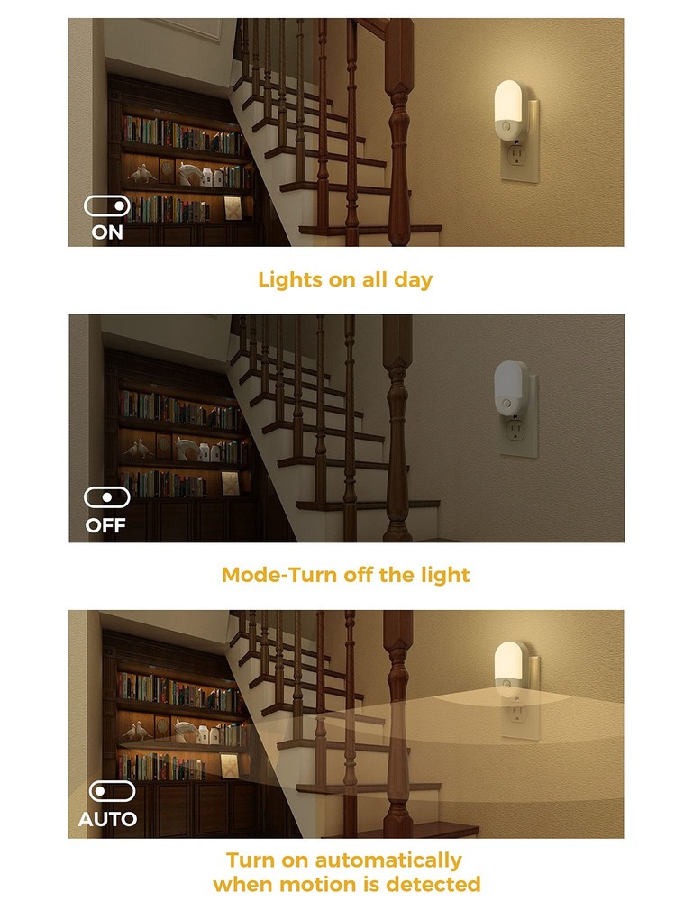 Motion Sensor Night Light, 2Pack, Motion Activated Night Light, Night Lights ...