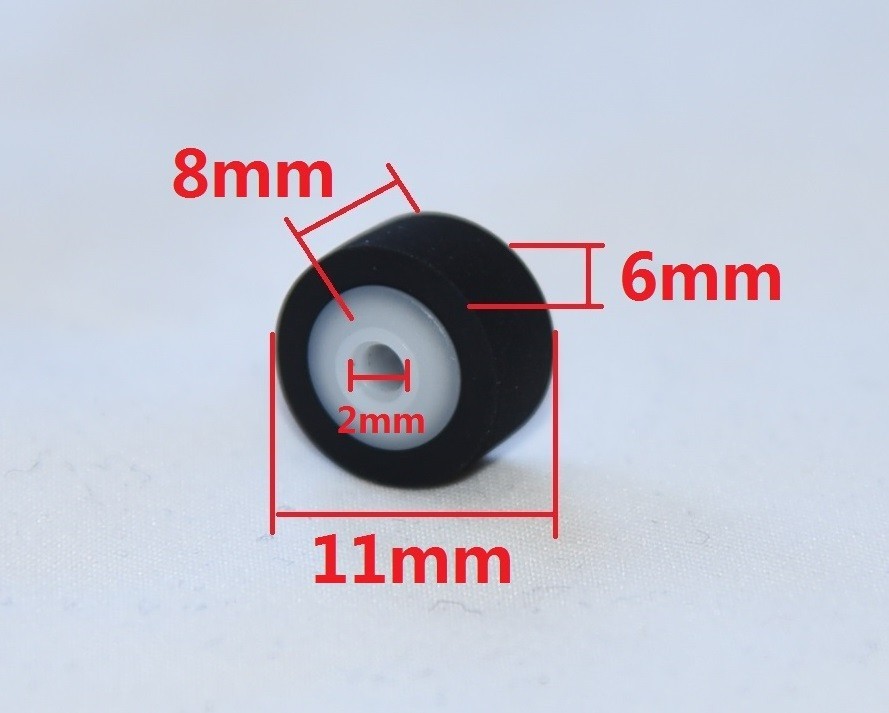 Left -source pinch roller for Nakamichi based on Sankyo transport 11x8x6x2mm