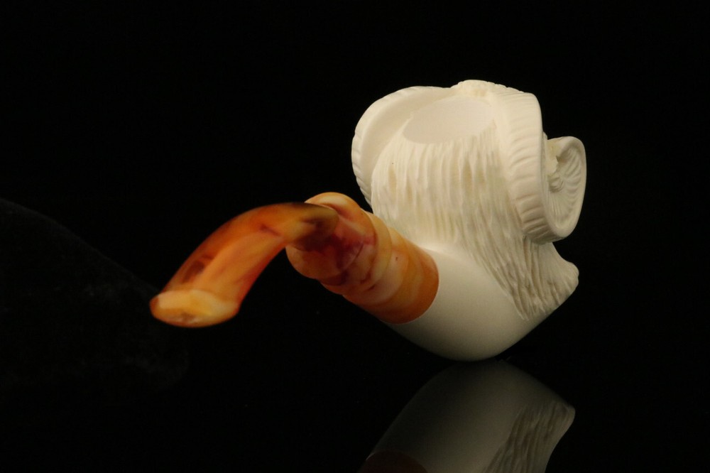srv - Ram Block Meerschaum Pipe with custom case M2628