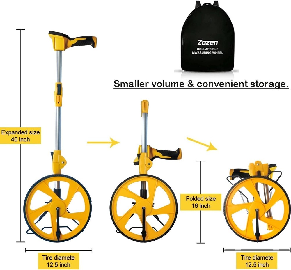 Precision Digital Measuring Wheel with Backlit Display - Foldable & Portable
