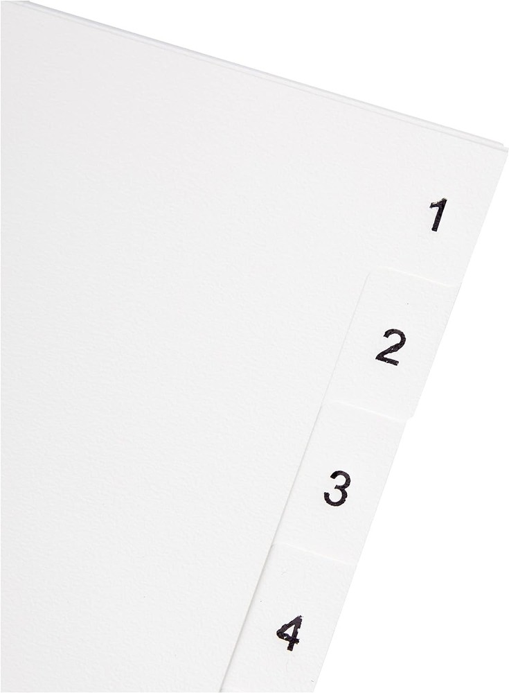 Q-Connect KF01354 1-12 Polypropylene Index A4 Multi Punched - White