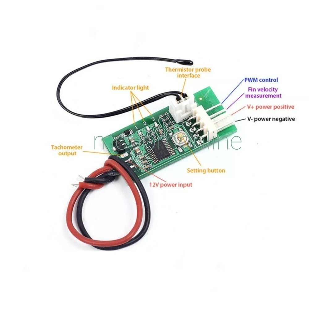 DC 12V Intel PWM Fan Temperature Controller 4-Wire Speed Control Governor Board