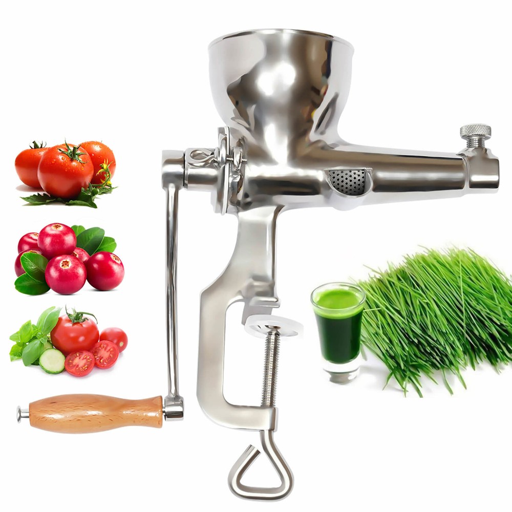 Manual Wheatgrass Juicer Hand Press Wheat Grass Fruit Juicing Extractor Silver~