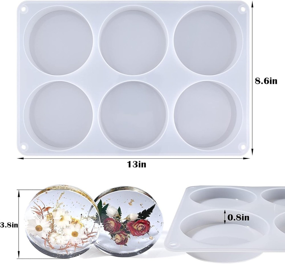Round Coaster Resin Molds Silicone Deep