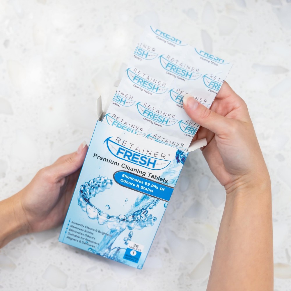 Retainer Fresh Cleaner Tablets - Denture Cleaner, 36 Tablets, White