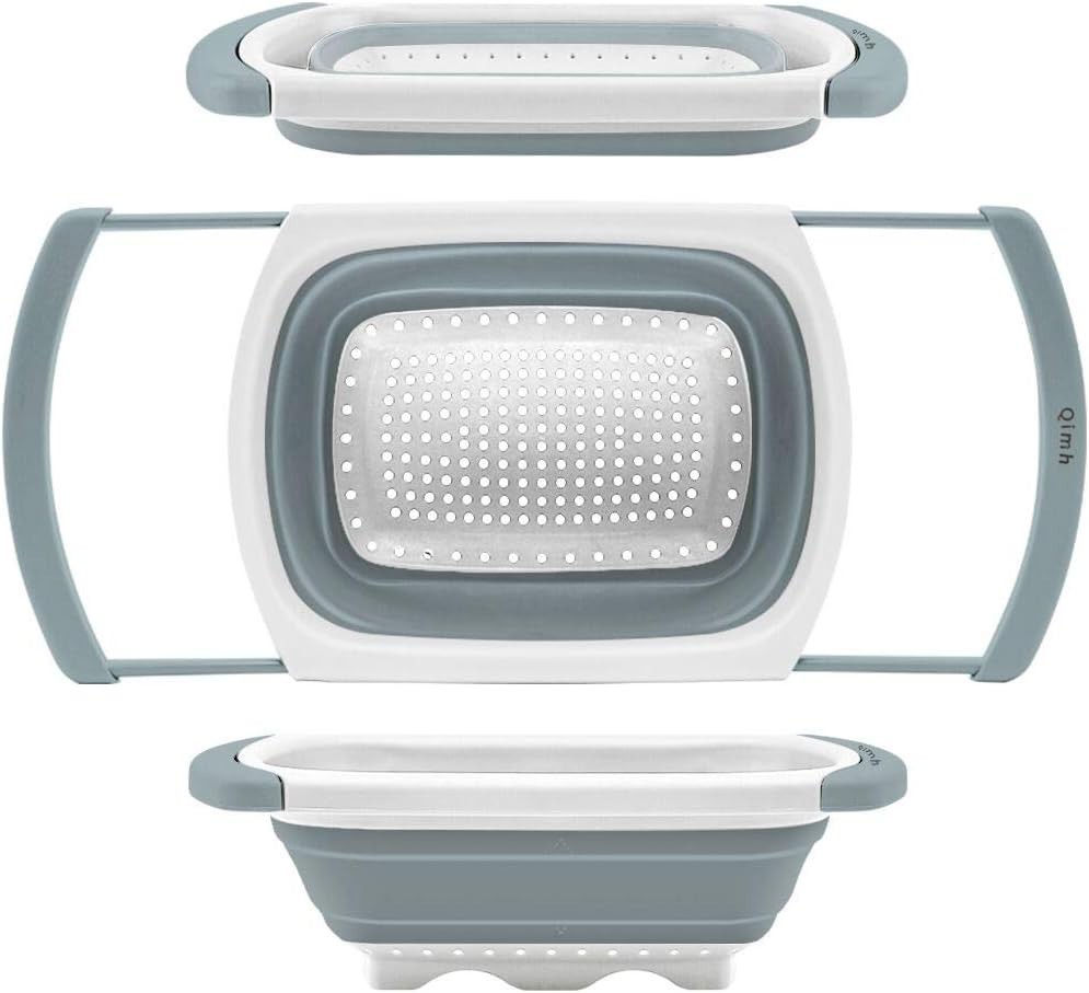 Collapsible Colander Over The Sink Silicone Kitchen Strainers & Colanders
