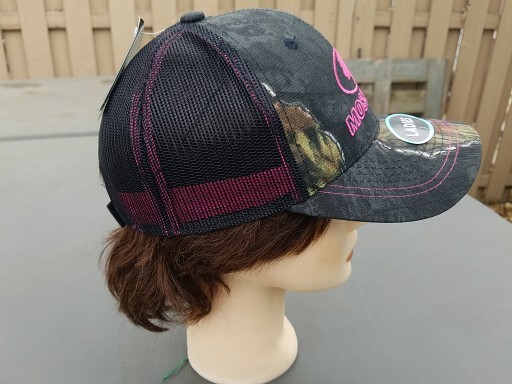 Mossy Oak Cap Embroidered Hot Pink Logo Solid Panel Hunting Hat OSFM Camo