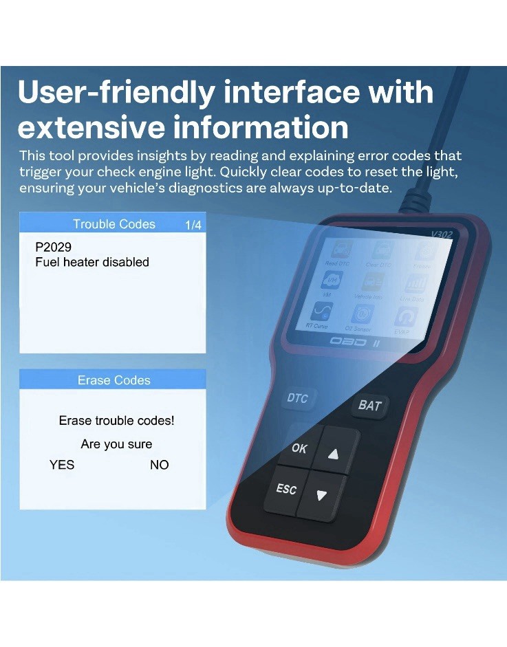 OBD2 Scanner Diagnostic Engine Car Code Reader - Car OBDII/EOBD Diagnostic Tool