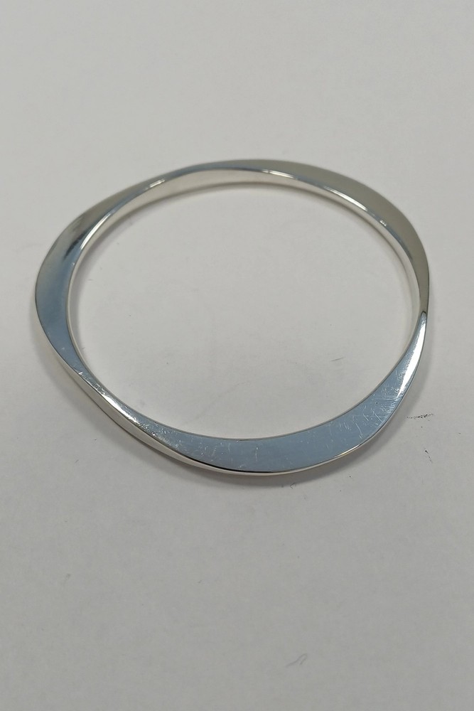 Modern Triangle Bangle in Sterling Silver
