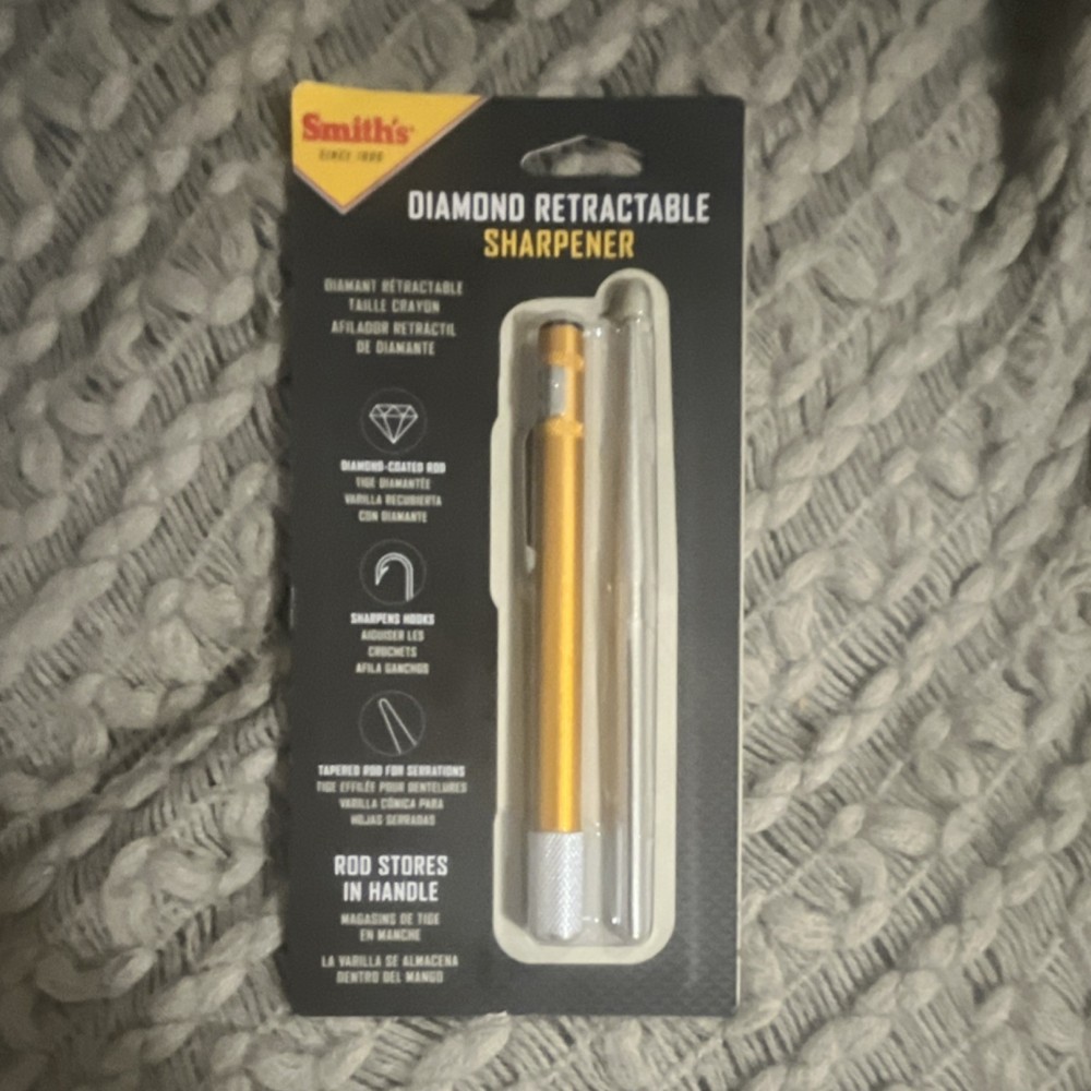 Smith's Diamond Retractable Sharpener Gold Aluminum Knife Axe Tool