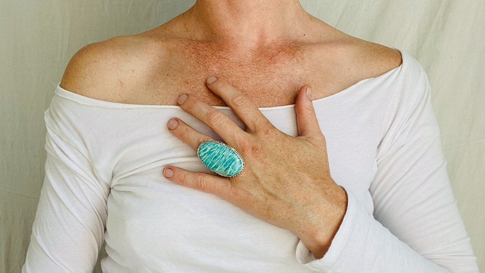 Amazonite Botanicals Ring. Gorgeous. Size 7. 0165