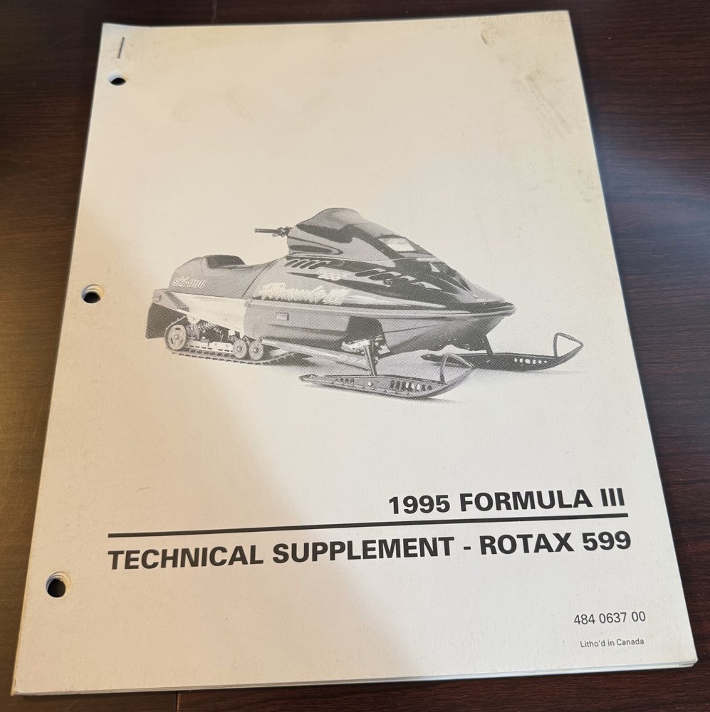 1995 SKI-DOO FORMULA III TECHNICAL SUPPLEMENT ROTAX 599 CC ENGINE MANUAL (T07)