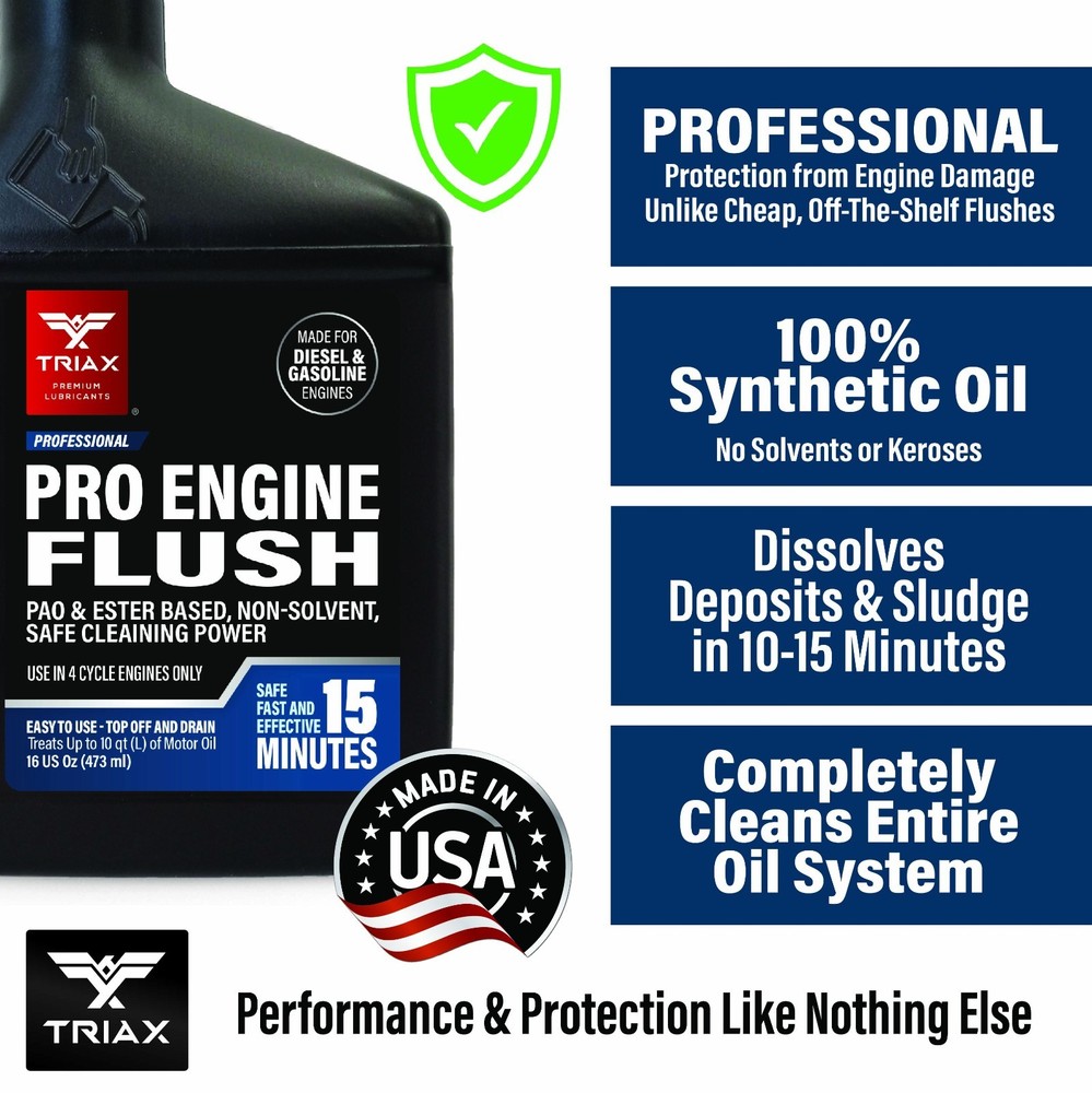 TRIAX Prol Engine Flush Oil-Based Safe for Engine, Seals, Injectors (16 Ounce)