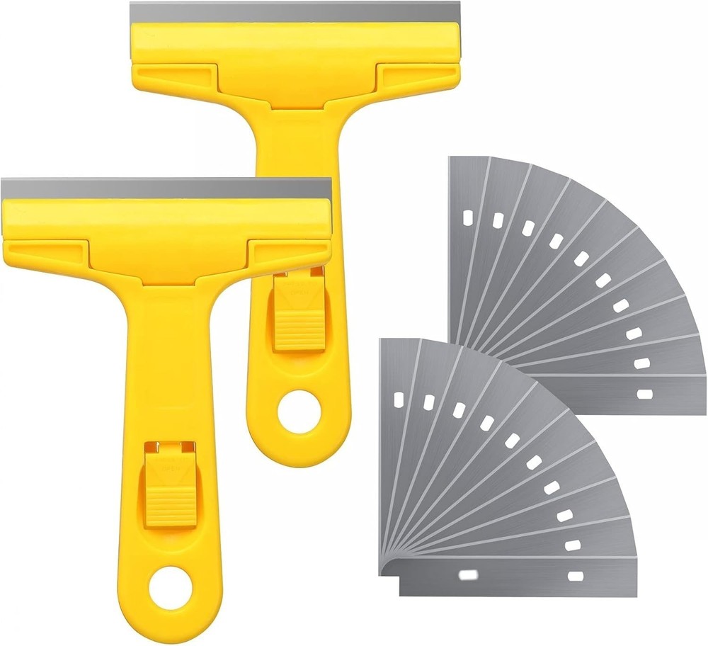 Razor Blade Scraper Tool Set - 20 Replacement Blades for Effortless Cleaning
