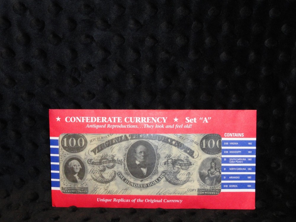 American Confederate Currency Notes "Set A"