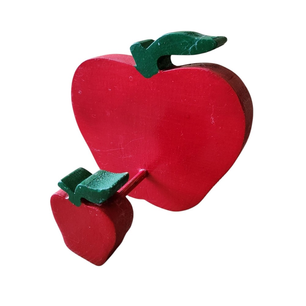 Wooden Apple Coat Hat Hook Rack Solid Wood Wall Hanging Decor