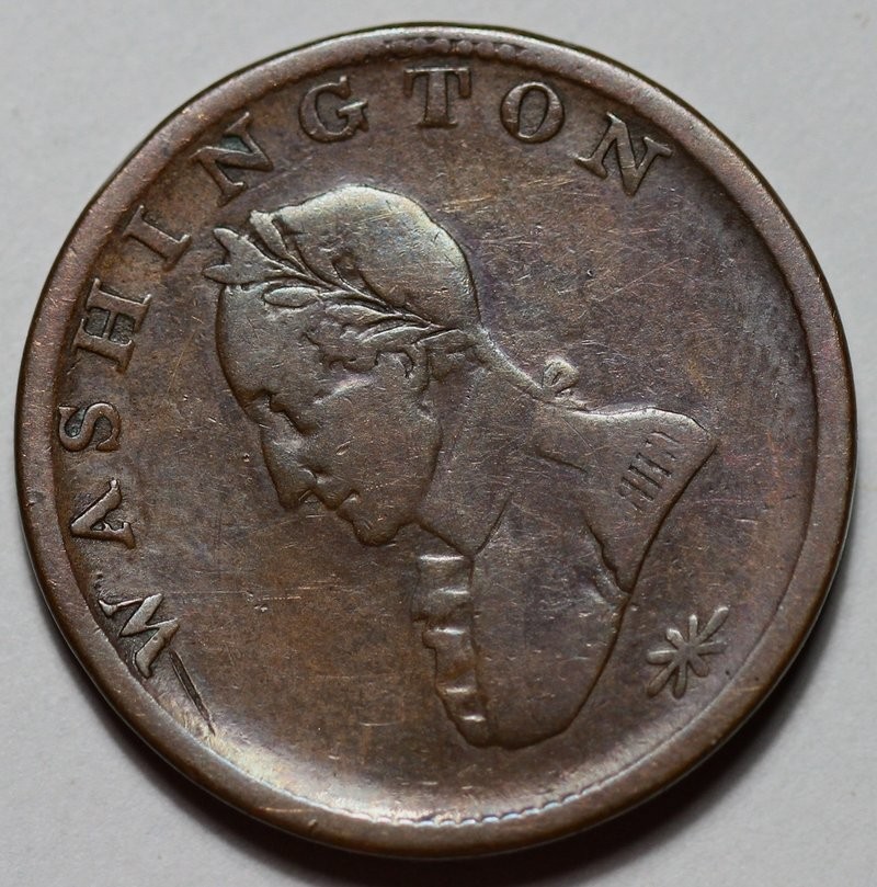 Undated Washington Double Head Colonial Cent