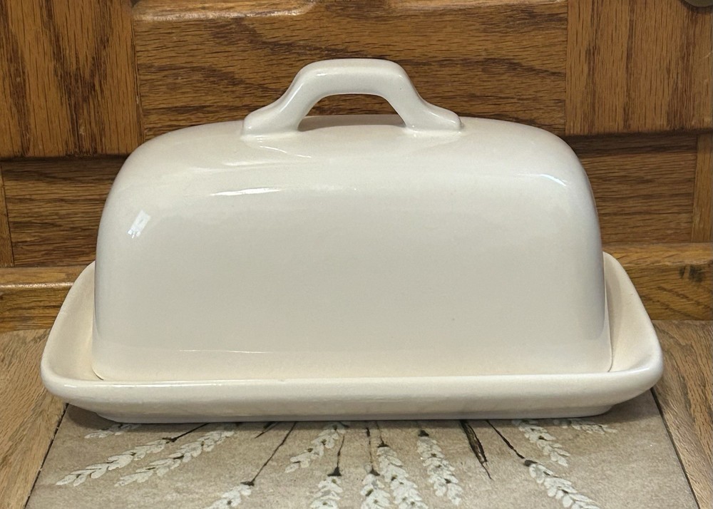 RAE DUNN Script SPREAD Covered Butter Dish Plate
