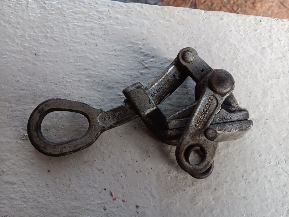 VINTAGE CRESCENT 383 CABLE PULLING BARBED WIRE TUGGER TOOL LINEMAN TOOLS