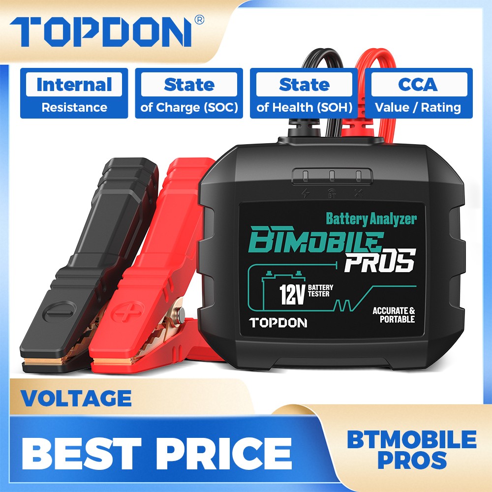 TOPDON BTMobile Pros 12V 24V Battery Tester Bluetooth Alternator Load Analyzer