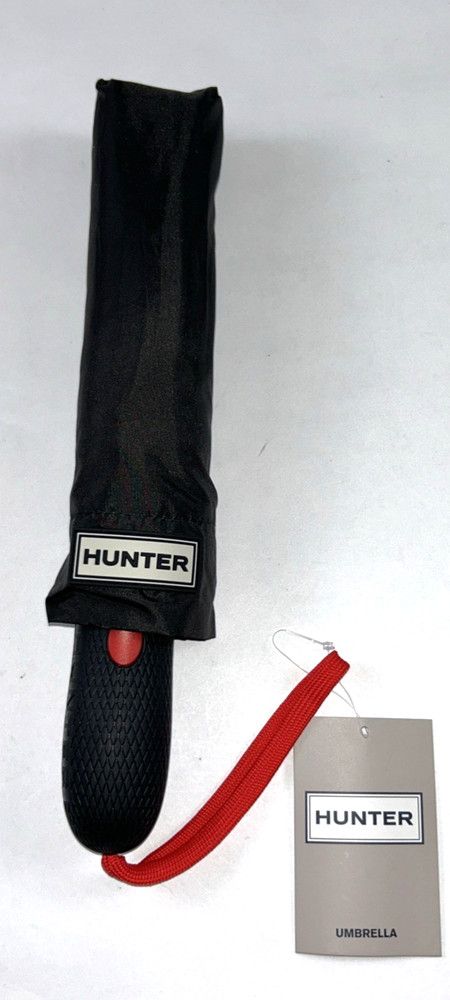 NEW HUNTER Regular Size Umbrella Black Automatic Retractable Carry All Strap $95