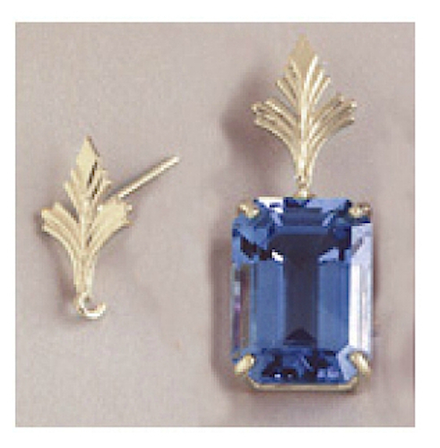 Two Solid Sterling Silver Fan Earring Dangle Studs (Dangles Not Included)