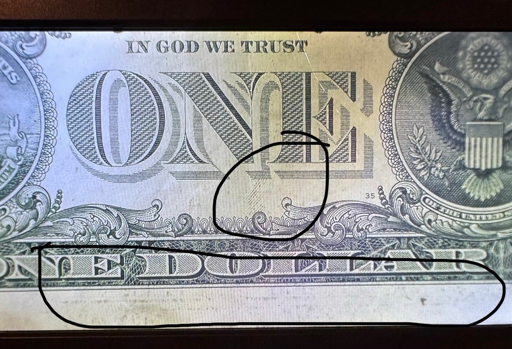 2017A 1$ Note with Reverse Inked mark, Cir., We Ship FAST!