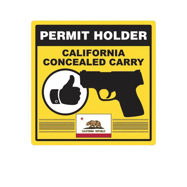 California Concealed Carry Permit Holder Sticker Decal