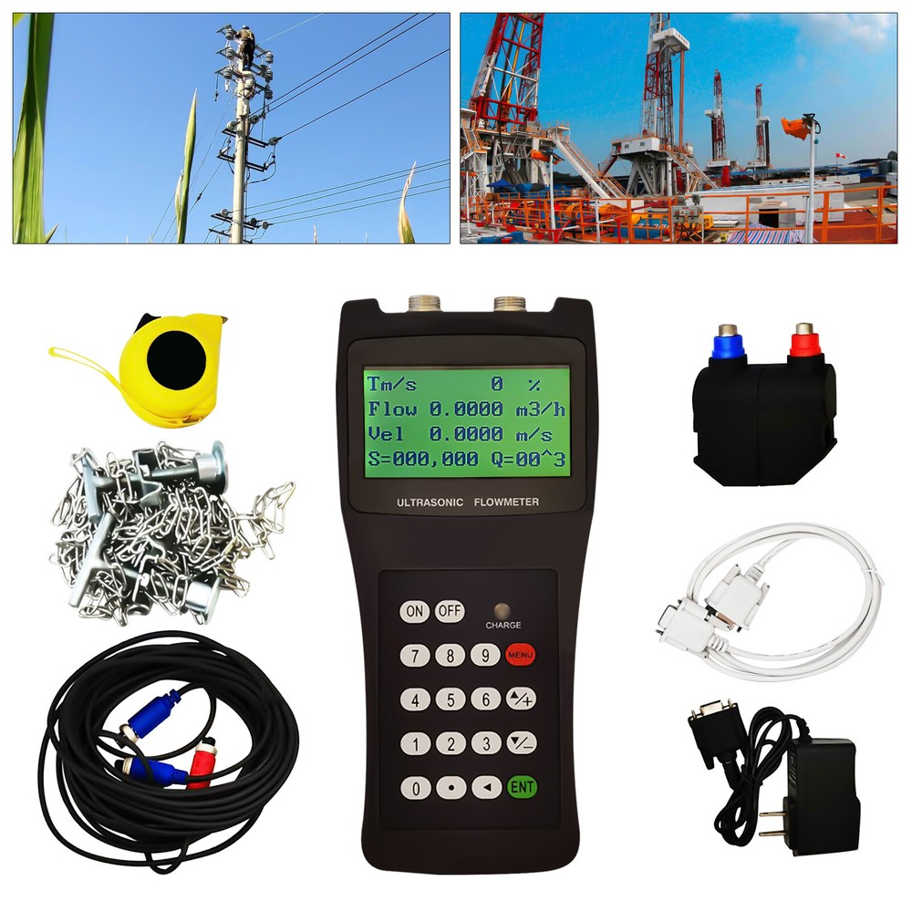 TDS-100H Ultrasonic Liquid Flow Meter Handheld Digital FlowMeter DN50-DN700