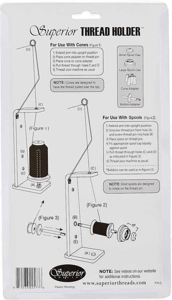 Superior Threads THRDHLDERNEW Holder Thread Stand, 15" Tall, VERSATILE, White