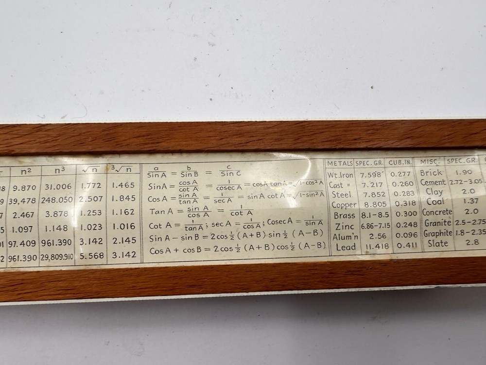 Vintage The Technical Standard Slide Rule Ruler Complete With Box British Made