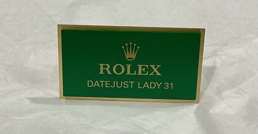 Authentic Rolex Datejust Lady 31 Display Plaque OEM Excellent Condition