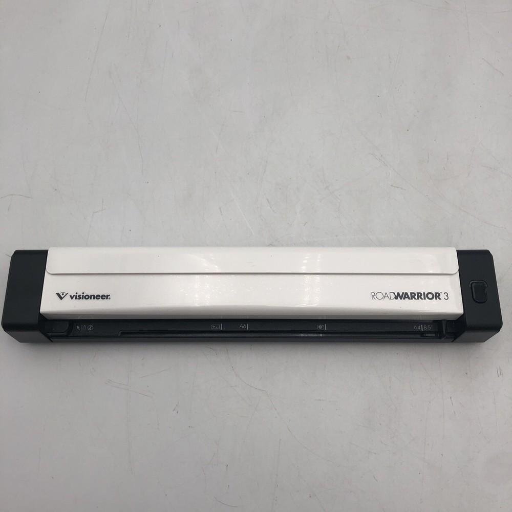 USED Visioneer RoadWarrior 3 Simplex Mobile Document Scanner POWERS ON READ E