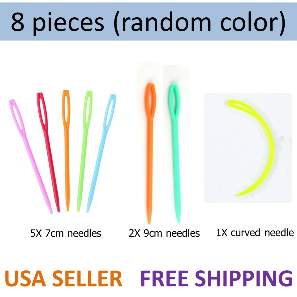 Plastic Needles Knitting Yarn Darning Stitching 8 pcs Set