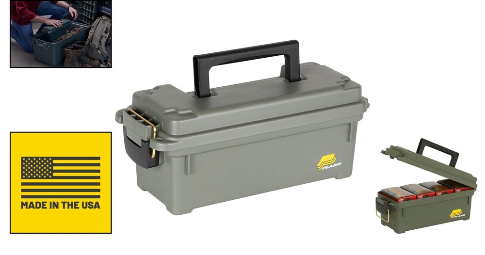 Compact Plastic Ammo Crate - Heavy-Duty Handle & Efficient Storage Solution