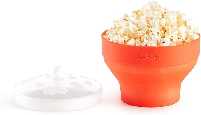 POPCORN PARTY BUNDLE 100 BOXES & LEKUE MINI MICROWAVE POPCORN MAKER RED