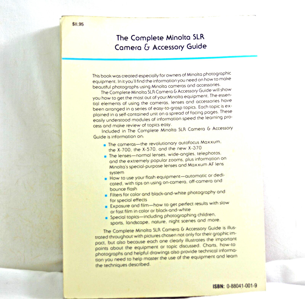 MINOLTA MAXXUM SLR CAMERA AND ACCESSORY GUIDE 1985