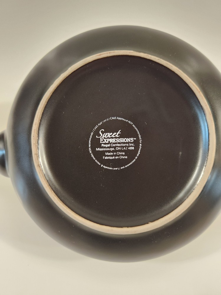 SWEET EXPRESSIONS~Small Black Teapot Infuser/with Lid & Screen