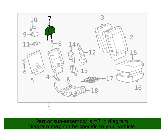 Genuine GM Headrest 96839525
