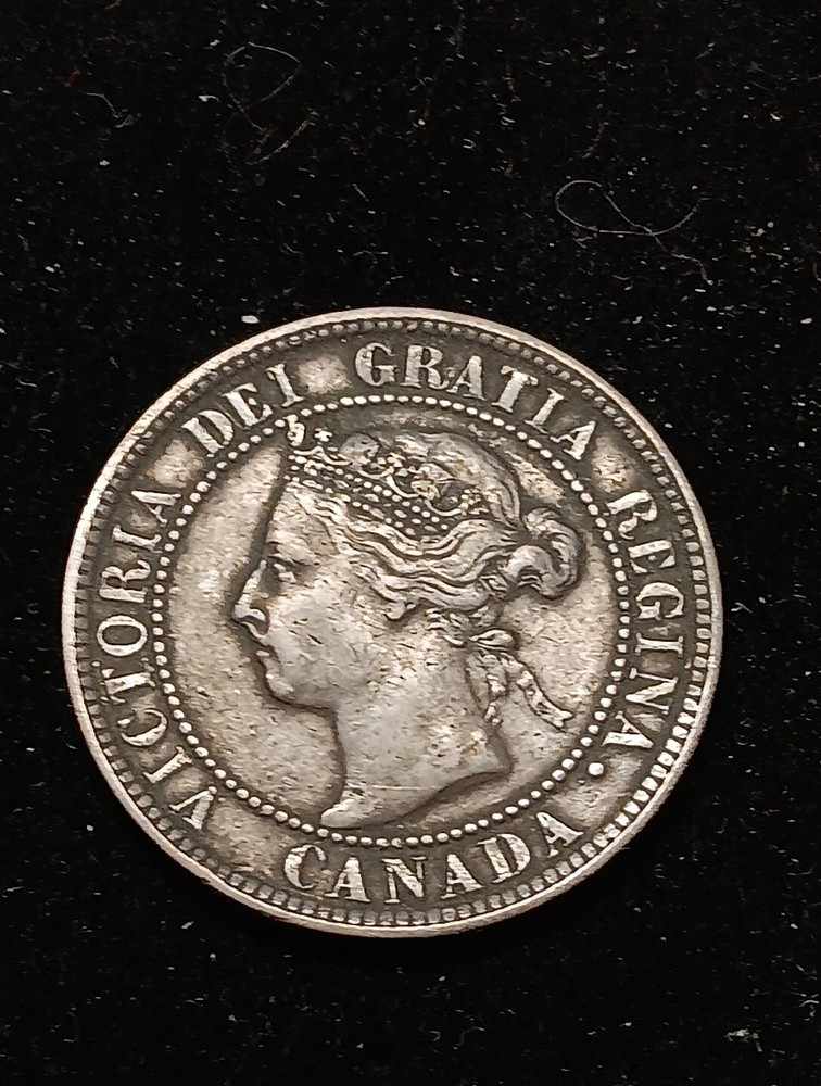 👉1899 Canada  1 C.ent Xf + Die Crack Reverse Error  D/37