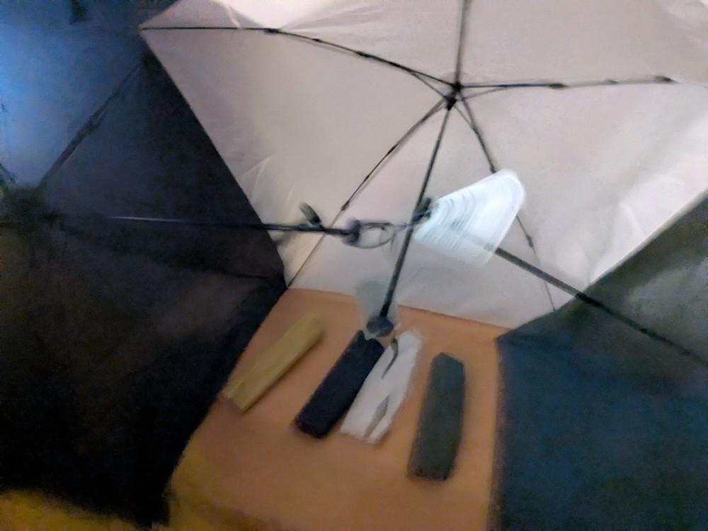 1 Daiso japanese uv blocking umbrella (yellow, green)