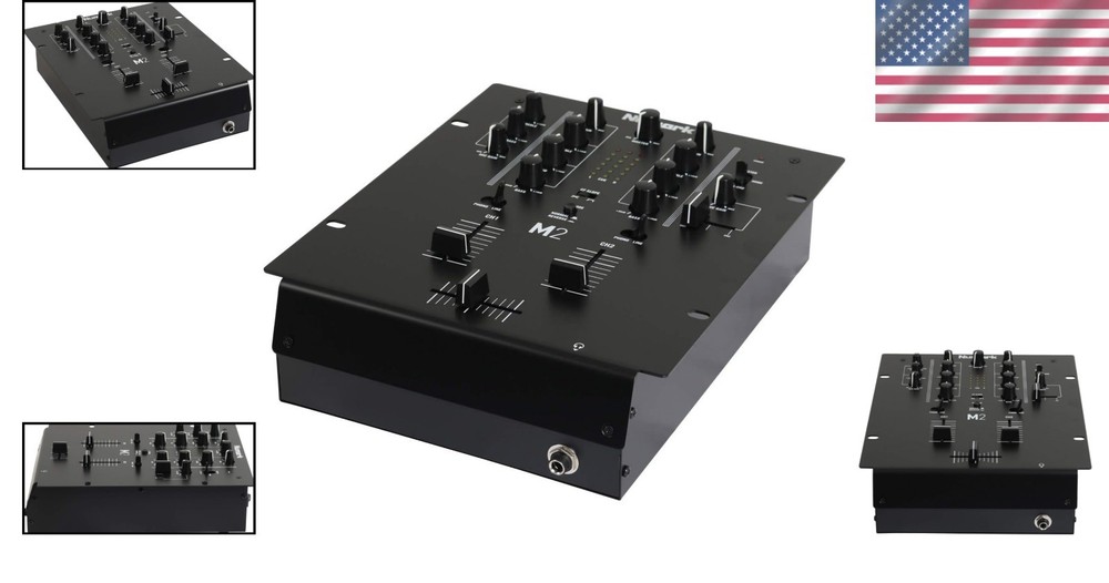Professional 2-Channel DJ Mixer with Replaceable Crossfader & Microphone Input