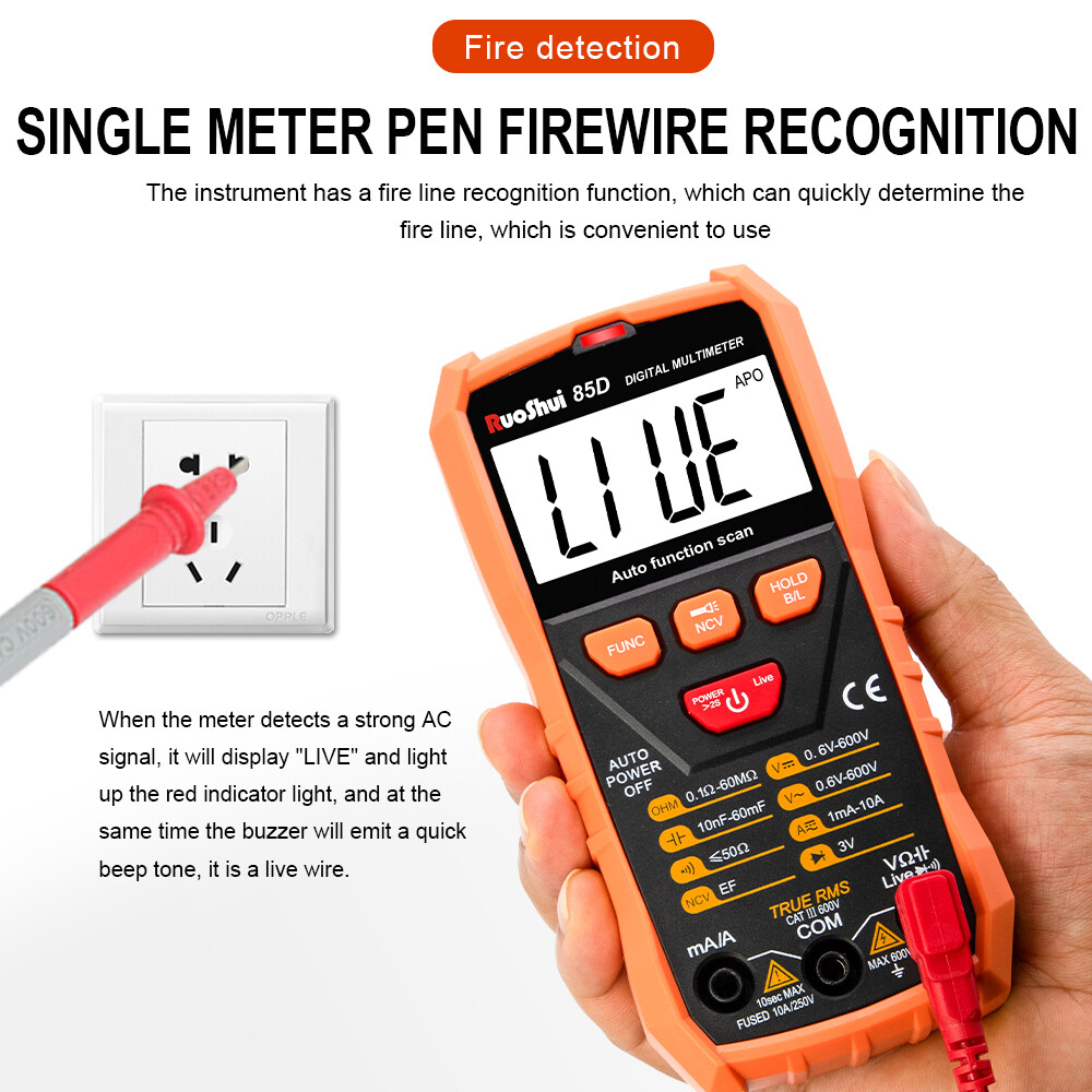 Digital Multimeter Voltmeter Ammeter Ohmmeter Volt AC DC Tester Leads Meter