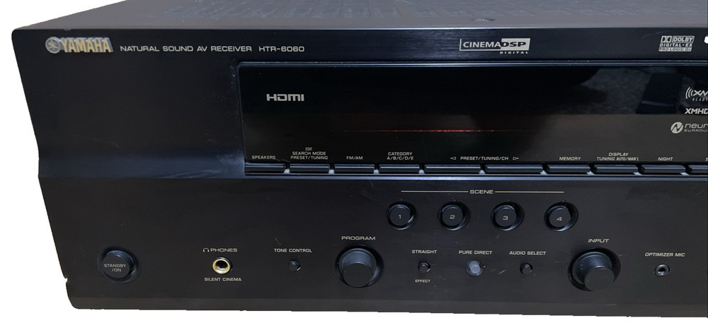 Yamaha HTR-6060 AV Receiver | Clean Front Panel | OEM Remote Bundle | Tested